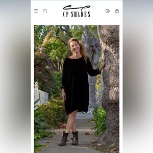 Brand new CP Shades black velvet shift dress